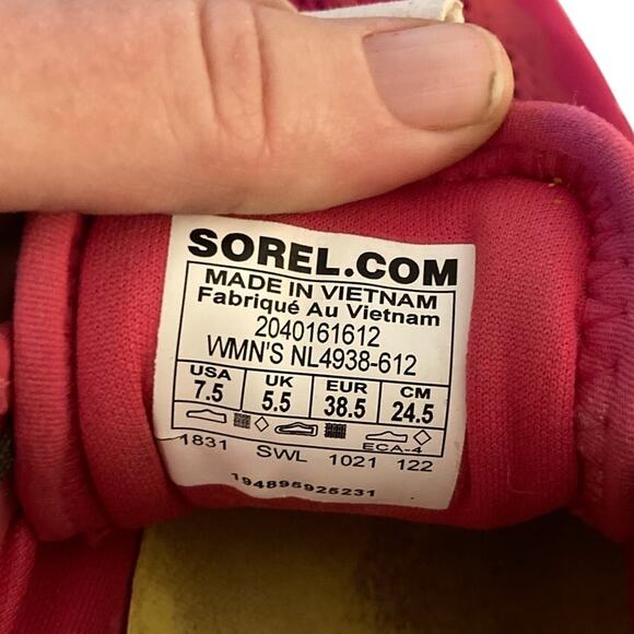 Sorel Kinetic Breakthru Day Lace Cactus Pink & Jet Sz 7.5 - Picture 9 of 9